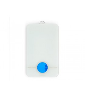 Brabantia 122668 Balance de suisine « TASTY », plateau verre sécurité blanc/gris 265 x 152 x 20 mm, écran LCD