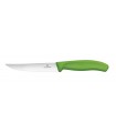 Victorinox 6.7936.12l4 Boite de 6 Couteau pizza/steak « gourmet », lame crantée 12 cm inox, manche polypropylène vert.