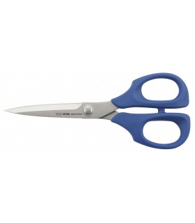 Kaï 5165.b Ciseaux couture multi-usages 16,5 cm inox, anneaux bleus. Livrés avec un étui protecteur.