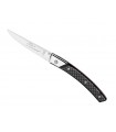 Cdozorme 4928.fc Couteau,  lame mate acier 14C28N, manche 11 cm fibre de carbone avec intercalaires rouges noir