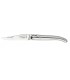 G.David 8108 Couteau,  lame de 7,5 cm acier 12C27, plein manche 8 cm tout inox brillant, ressort guilloché.