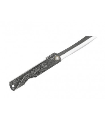 Higonokami 2673 Couteau, lame acier carbone San Mai, manche 10 cm laiton noir