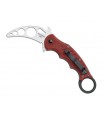 Fox Production 479tk Couteau Karambit,  lame Hawkbill à trous acier 420, manche 11 cm (13,5 cm avec anneau) G10 bordeaux