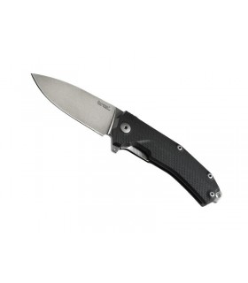 Lionsteel kur.bk Couteau Kur,  lame acier Sleipner satiné, manche 12 cm G10 noir, entretoise titanium 6AL4V.
