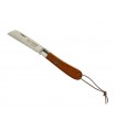 Au Sabot 201161 Couteau L'armor, lame pied de mouton acier inox 12C27, manche 10,5 cm bois teck avec médaillon « Triskell »