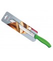 Victorinox 6.8636.21l4b Couteau à pain, lame à dents 21 cm inox, manche polypropylène vert, sur carte.