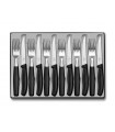 Victorinox 6.7233.12 Ménagère 12 ps Swiss acier inox 18/10, man. polypro. noir,  - 6 ctx steak lame cran 11 cm  & 6 fourch.