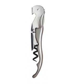 Pulltap's 845 Couteau sommelier  3 pièces (lame micro-dentée, double levier avec décap, mèche noire), manche 12 cm rouge.