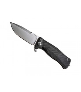 Lionsteel sr11a.bs Couteau Sr11,  lame acier Sleipner satiné, manche 12 cm Monobloc SOLID® titanium 6AL4V Noir