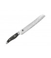 Kaï ndc.0705 Couteau à pain Sun nagare 23 cm Bois Pakka wood gris foncé tacheté