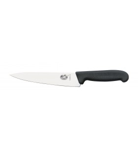 Victorinox 5.2003.28 Couteau éminceur/cuisine, lame 28 cm inox, manche fibrox noir.