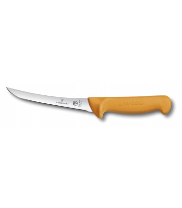 Victorinox 5.8404.16 Couteau désosser, lame étroite semi-flexible 16 cm inox, dos renversé, manche grillon® jaune
