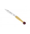 Nontron 87402 couteau N° 25, lame acier T12 inox, manche boule 12 cm marqueterie buis/amarante,