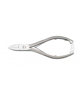 Hb 4518 Pince à ongles incarnés 15 cm, acier français inox, mors droits, branches quadrillées, double ressort & fermoir auto.