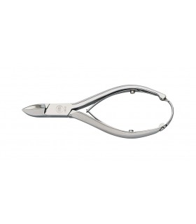 Hb 4510.14 Pince ongle  américaine 14 cm, acier français inox, mors concaves, double ressort et fermoir automatique