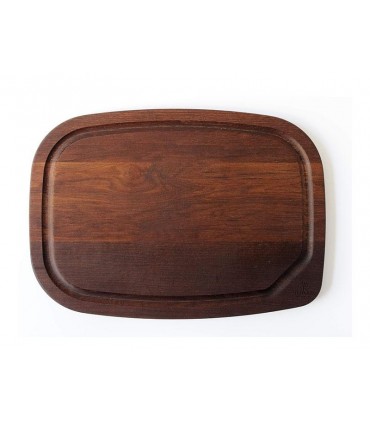 Berard 55220 Planche à découper « NERRO » charme torréfié avec rigole à jus (33 x 24 x 1,8 cm