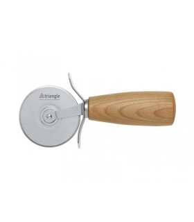 Triangle 84075 Roulette à pizza Triangle, manche 9 cm cerisier, inox. Lg  totale : 16 cm. Diam. roulette : 6 cm.