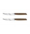 Victorinox 6.9000.12g Set de 2 couteaux steak Swiss Modern, lame lisse 12 cm, manche noyer. Présentation en boîte cadeau.