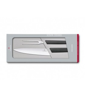 Victorinox 6.9093.21g Coffret à découper lame acier inoxydable manche 22 cm en polypropylène noir